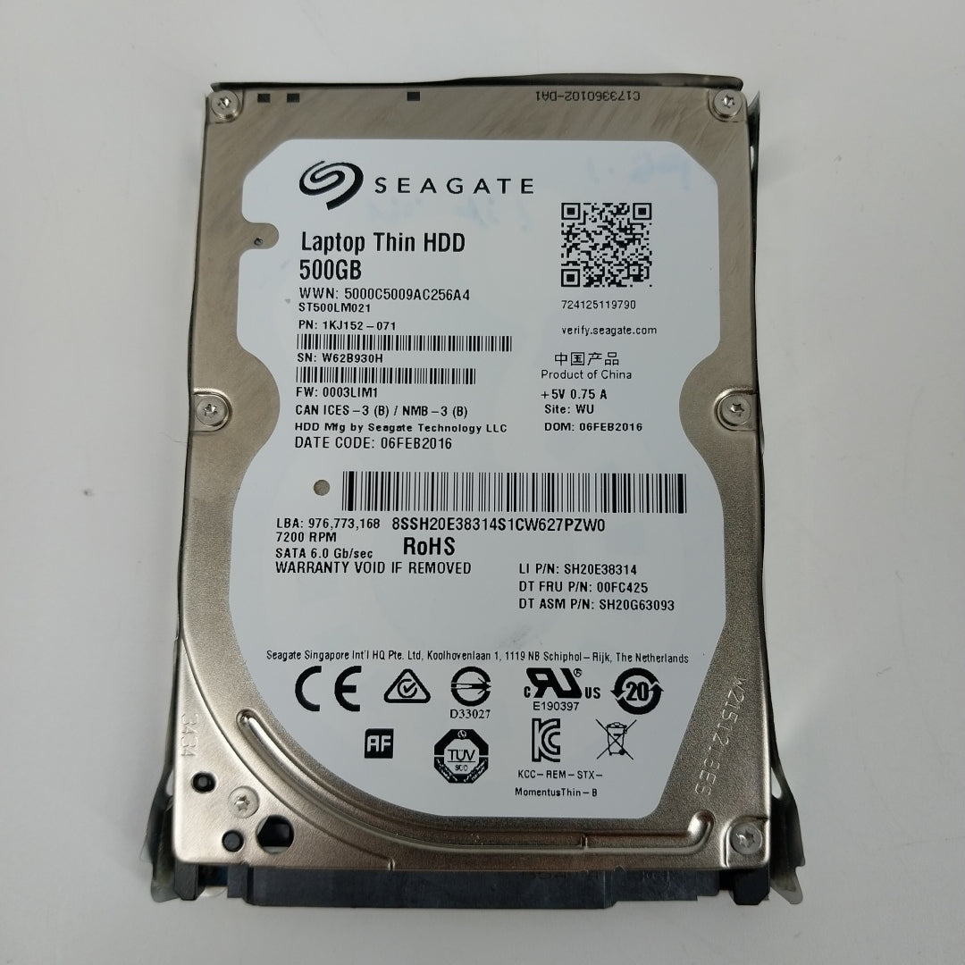 Seagate 2.5" Varied 500GB SATA HDD Hard Disk Bundle Qty 5