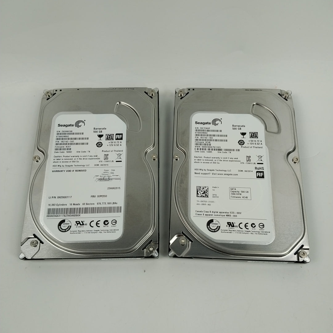 Seagate Barracuda ST500DM002 500GB HDD 1BD142-543 Hard Disk Drive Qty 2