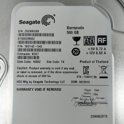 Seagate Barracuda ST500DM002 500GB HDD 1BD142-543 Hard Disk Drive Qty 2