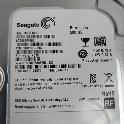 Seagate Barracuda ST500DM002 500GB HDD 1BD142-543 Hard Disk Drive Qty 2