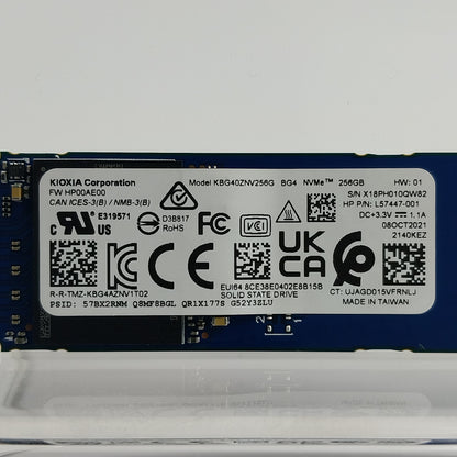 Kioxia M.2 2280 KBG40ZNV256G 256GB NVMe SSD L57447-001 Solid State Drive