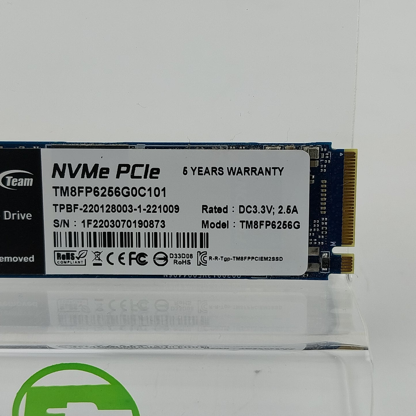 TeamGroup M.2 TM8FP6256G 256GB NVMe M.2 SSD 0C101 Solid State Drive