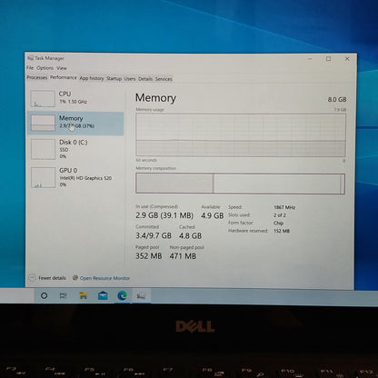 Dell XPS 13 9350 P54G 13.3" i5-6200U 800MHz 8GB RAM 256GB SSD