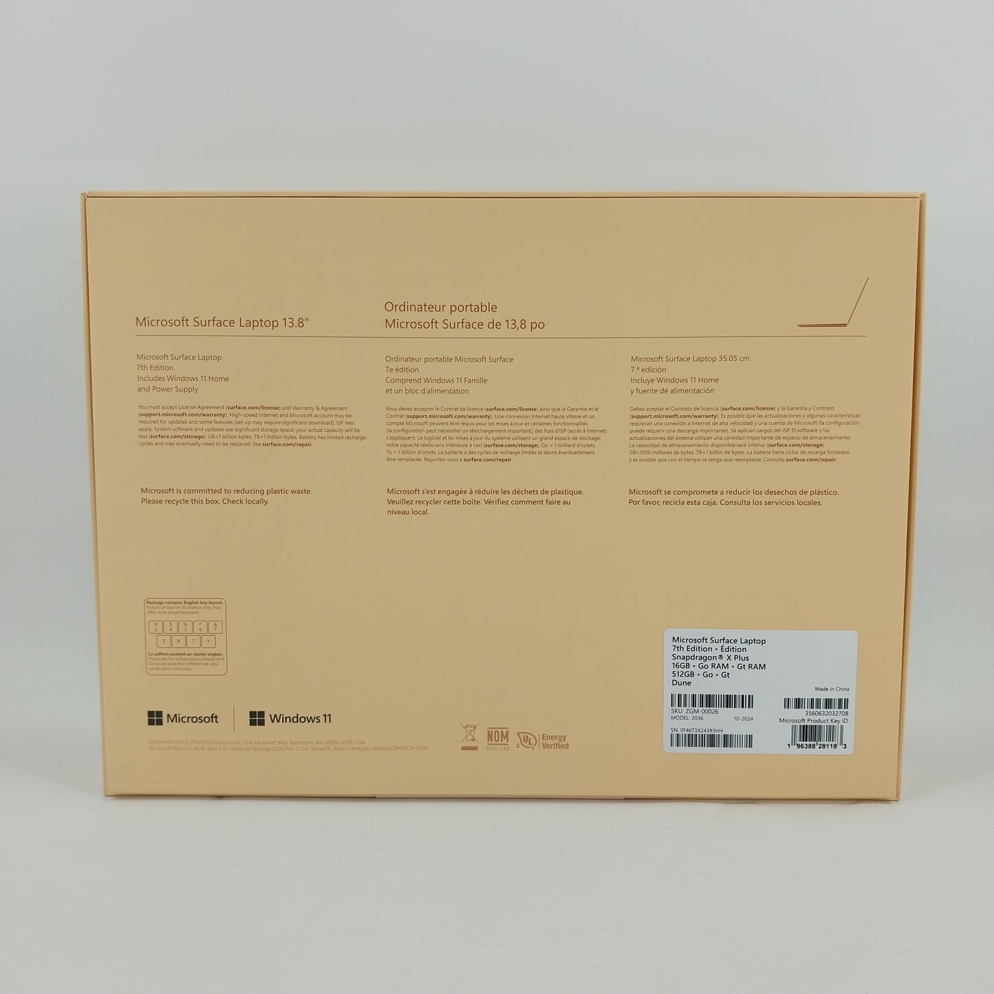 NEW Microsoft Surface Laptop Copilot+ PC 2036 13.8" X Plus 3.4GHz 16GB 512GB