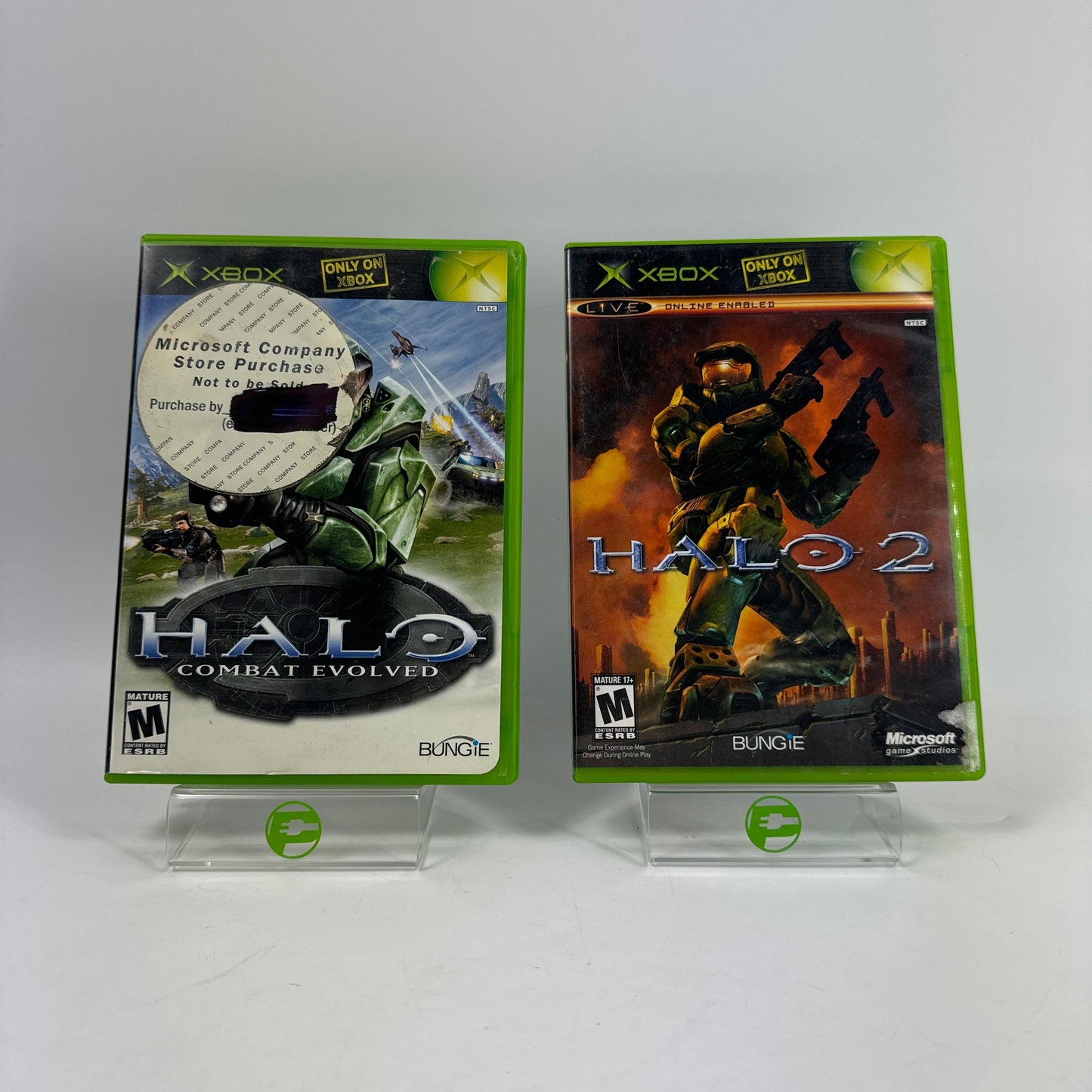 Lot of 2 Microsoft Original Xbox Games Halo Combat Evolved and Halo 2