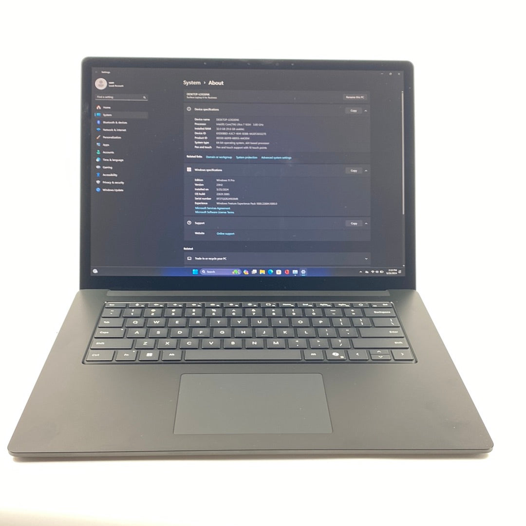 Microsoft Surface Laptop 6 2035 15" Ultra 7 165H 3.8GHz 32GB RAM 1TB SSD NPU