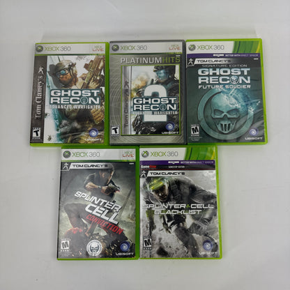 Lot of 5 Microsoft Xbox 360 Games Tom Clancy Ubisoft Bundle