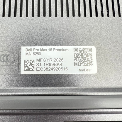Dell Pro Max 16 Premium MA16250 16" Ultra 9 285H 64GB RAM 1TB PRO 2000 Blackwell
