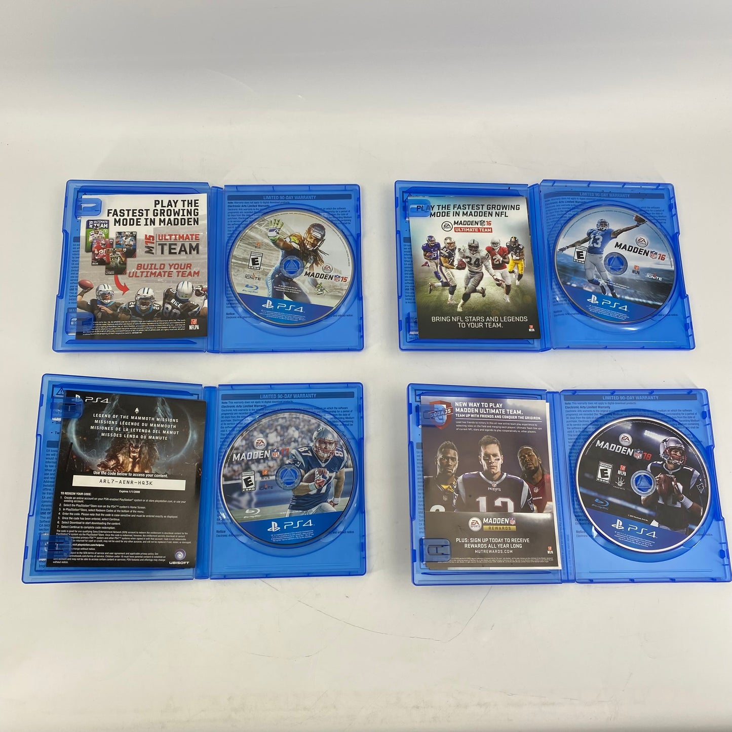 Lot of 4 Sony Games Madden 15, 16, 17, 18 Bundle